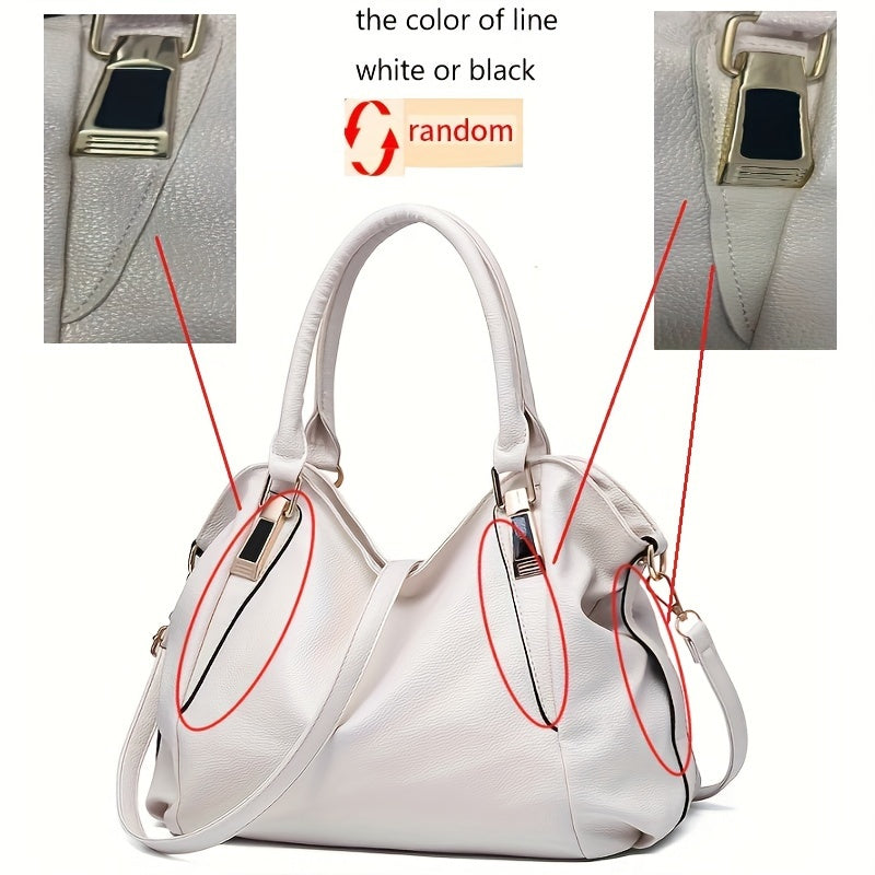 Fashion Casual Shoulder Bag - PU Leather Large Capacity Tote Bag