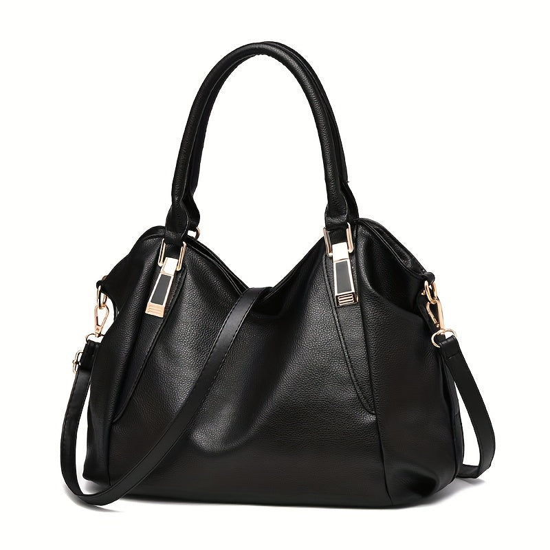 Fashion Casual Shoulder Bag - PU Leather Large Capacity Tote Bag