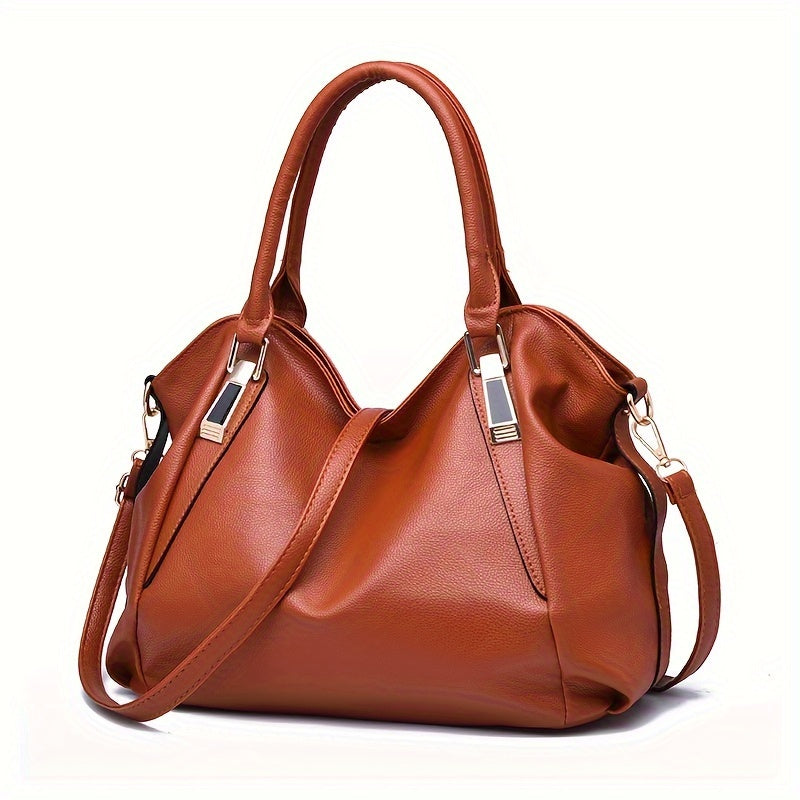 Fashion Casual Shoulder Bag - PU Leather Large Capacity Tote Bag