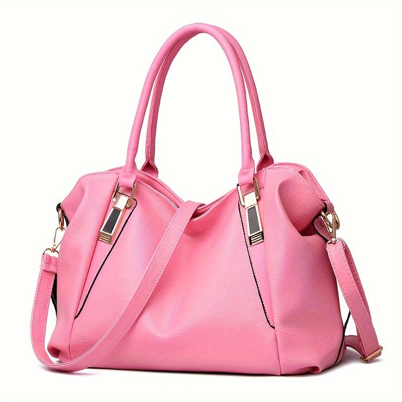 Fashion Casual Shoulder Bag - PU Leather Large Capacity Tote Bag